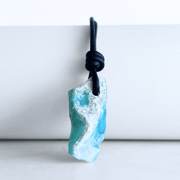 OOAK Raw Andean Opal Gemstone Pendant - Sacred Peaks by Luck Strings.
