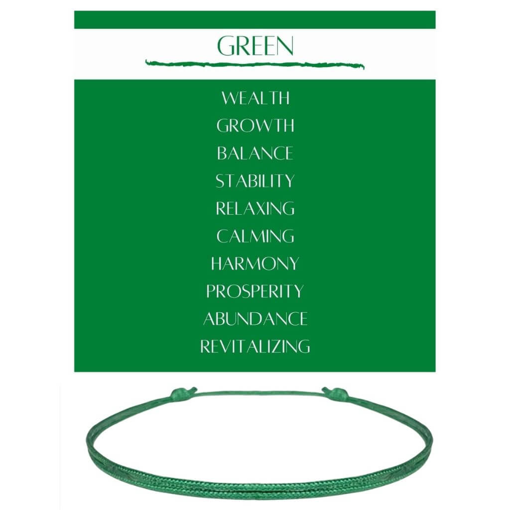 GREEN ADJUSTABLE CORD BRACELET-Luck Strings