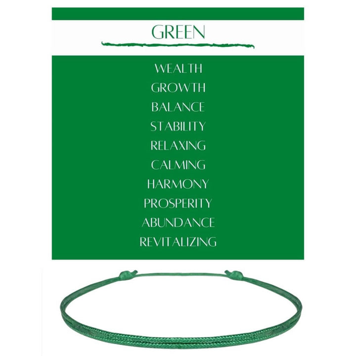 GREEN ADJUSTABLE CORD BRACELET-Luck Strings