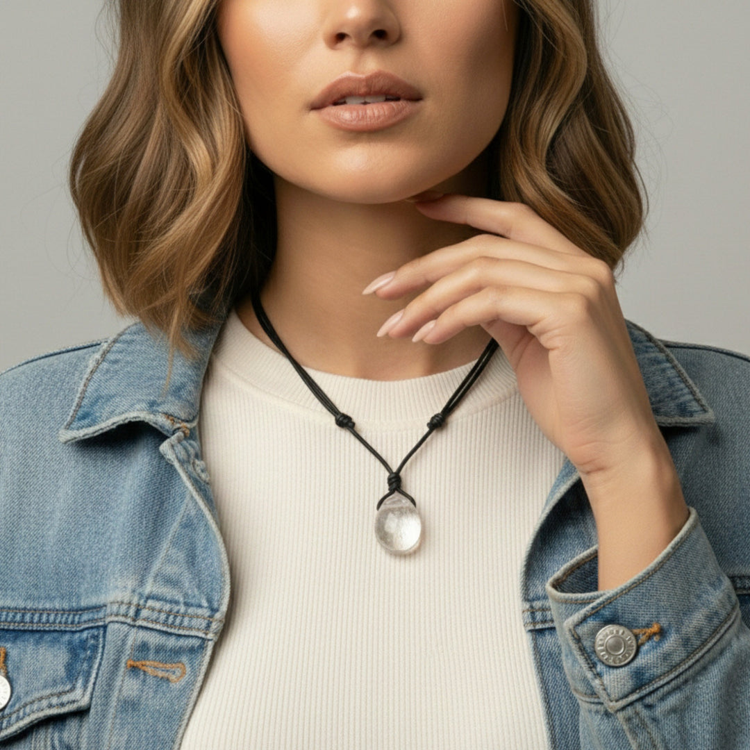 Luck Strings Clear Quartz Pendant - Crystal Clarity