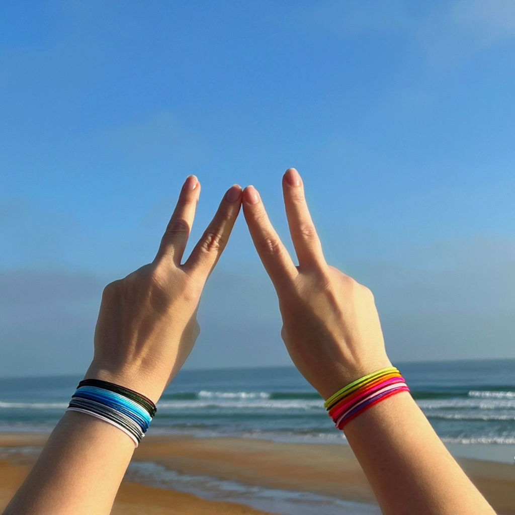 multicolor adjustable nylon cord summer beach bracelets