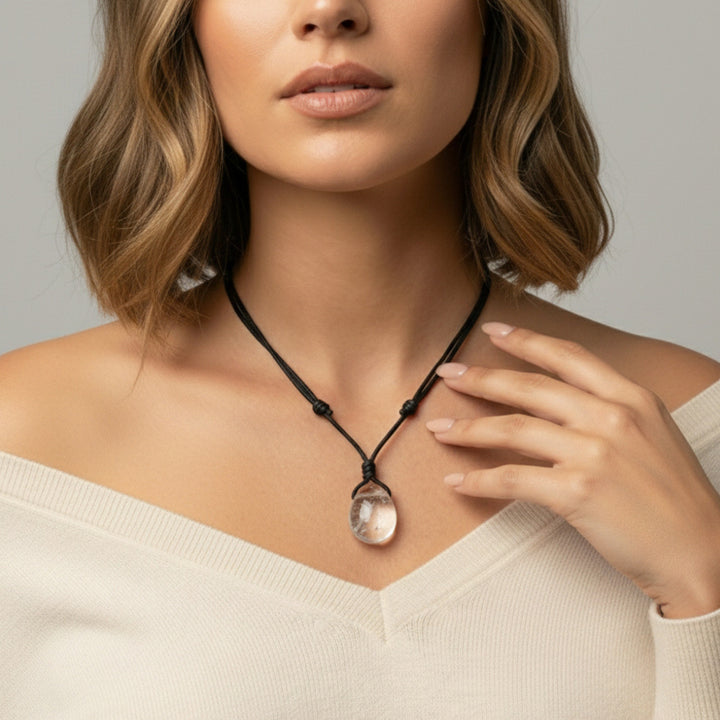 Luck Strings Clear Quartz Pendant - Crystal Clarity
