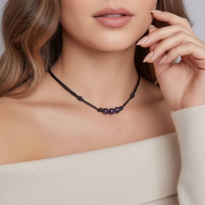 Amethyst Beaded Choker