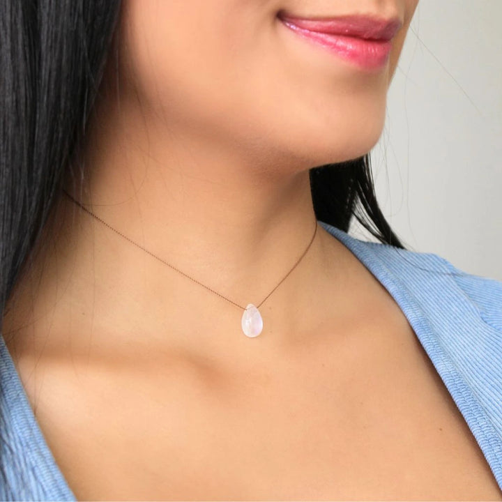 Rainbow Moonstone Silk Cord Necklace