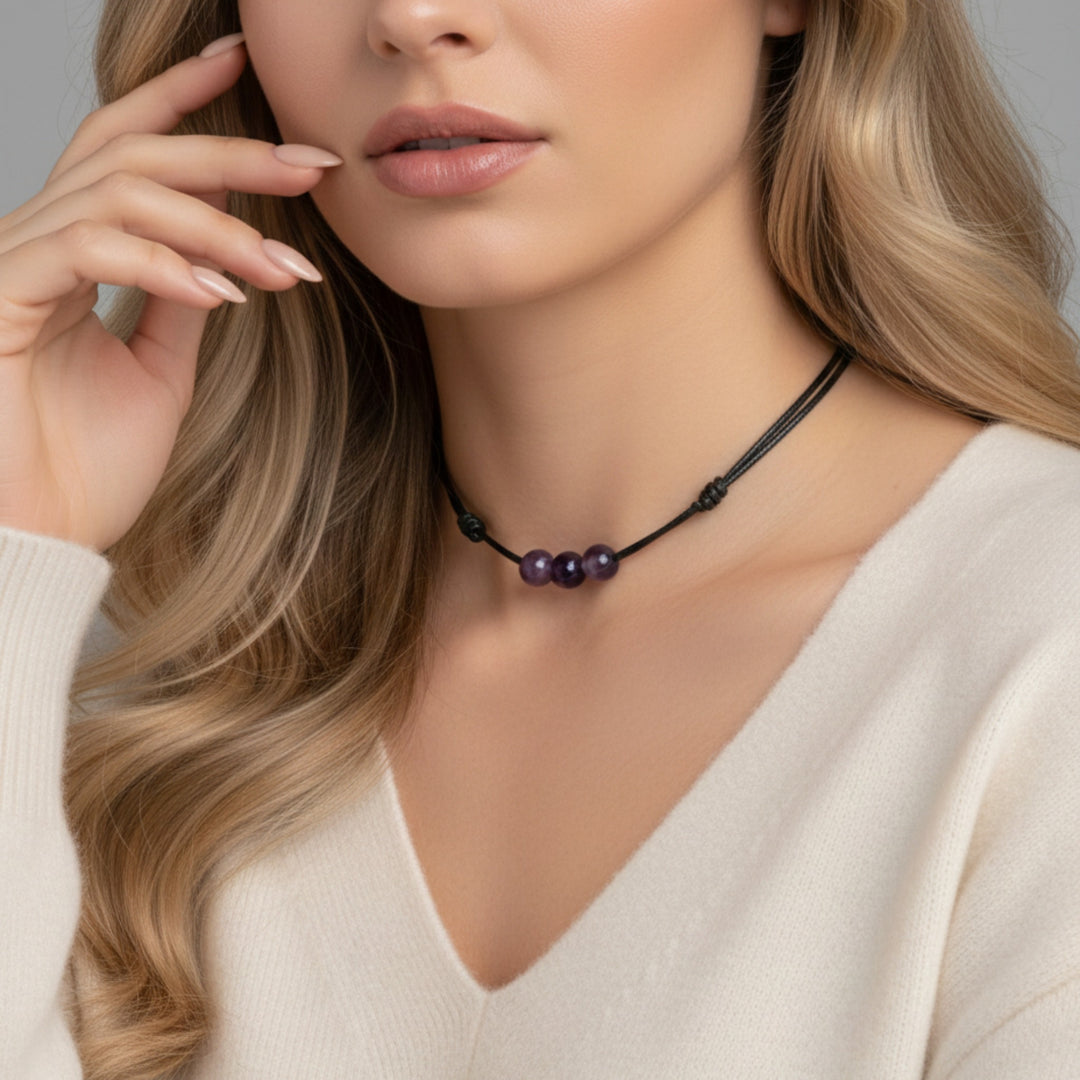Amethyst Beaded Choker