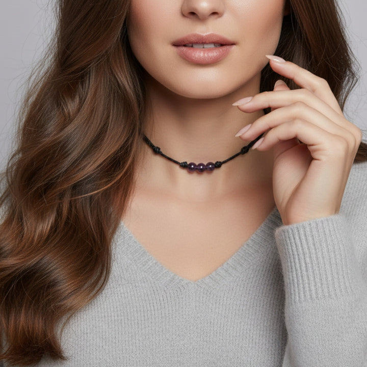 Amethyst Beaded Choker