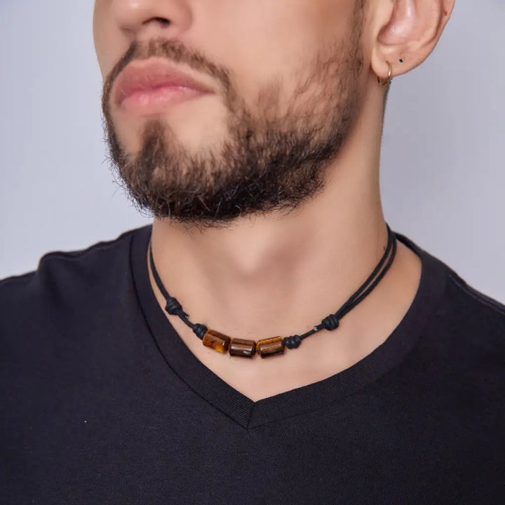 Boho Gemstone Choker Necklace - Adjustable and Stylish