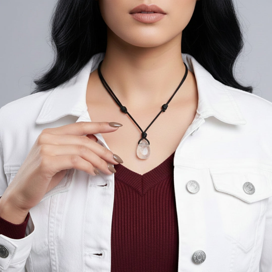 Luck Strings Clear Quartz Pendant - Crystal Clarity