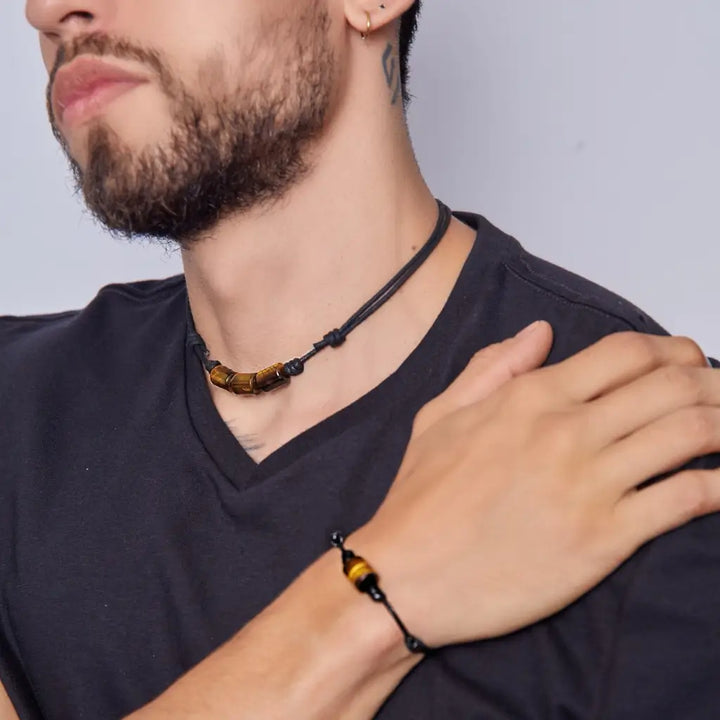 Boho Gemstone Choker Necklace - Adjustable and Stylish