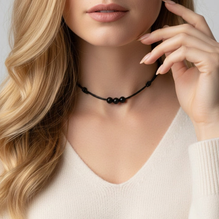 Black Tourmaline Beaded Choker