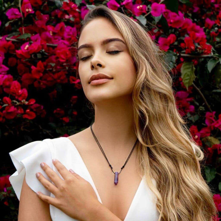 amethyst POINT NECKLACE-Luck Strings