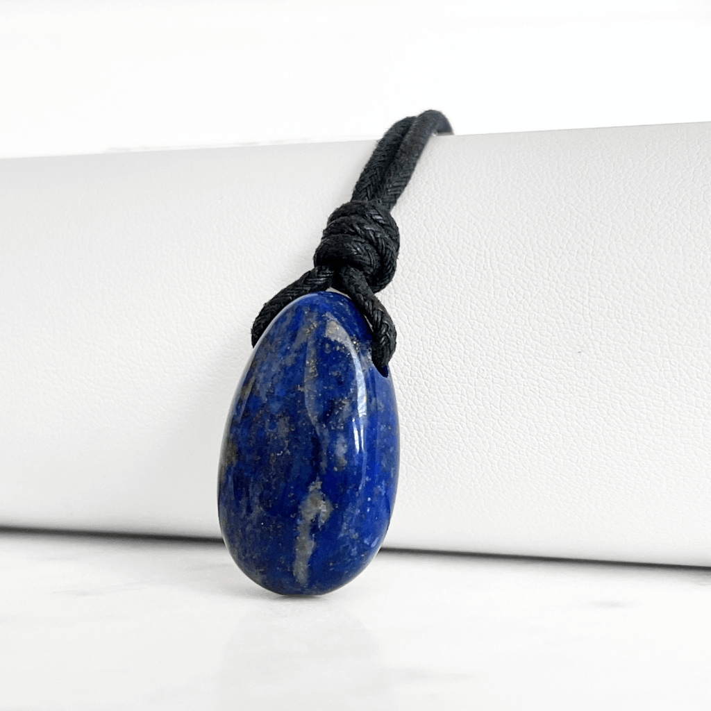 Lapis Lazuli Drop Gemstone Necklace - Celestial Beauty by Luck Strings.