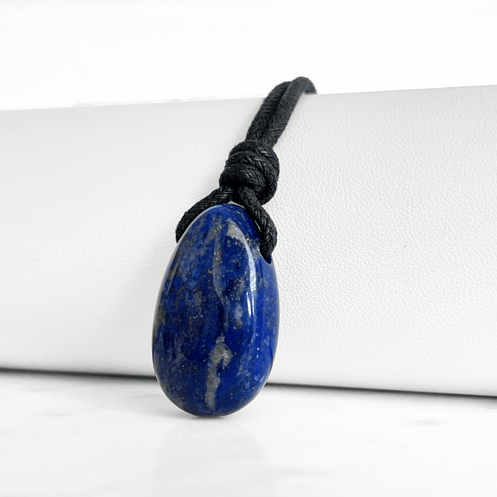 Lapis Lazuli Drop Gemstone Necklace - Celestial Beauty by Luck Strings.