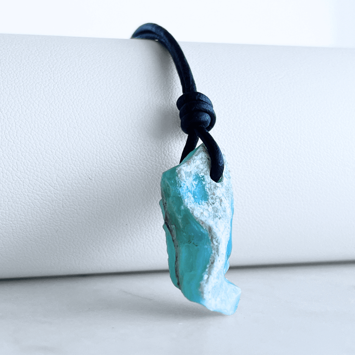 OOAK Raw Andean Opal Gemstone Pendant - Sacred Peaks by Luck Strings.