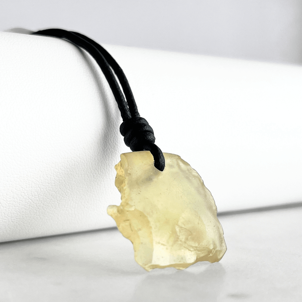 Libyan Desert Glass OOAK Gemstone Pendant - Sahara Mystique by Luck Strings.