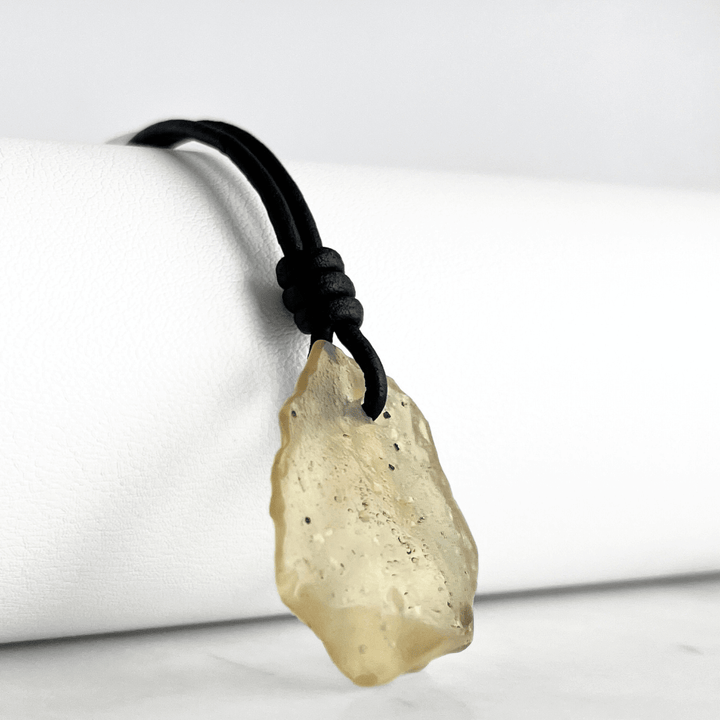 Libyan Desert Glass OOAK Gemstone Pendant - Cosmic Elegance by Luck Strings.