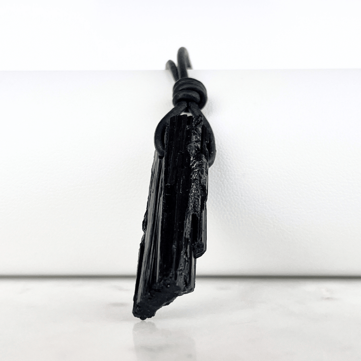 Natural Raw Black Tourmaline Pendant - A grounding and balancing symbol by Luck Strings.