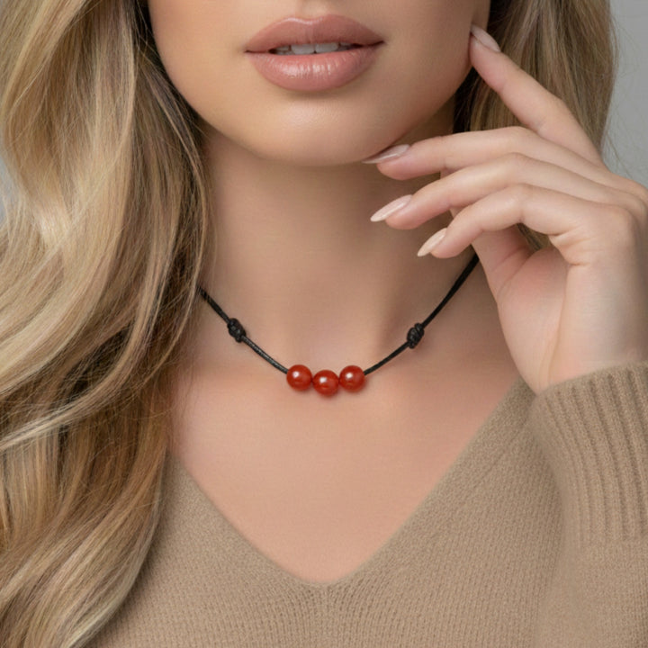 Carnelian Beaded Choker