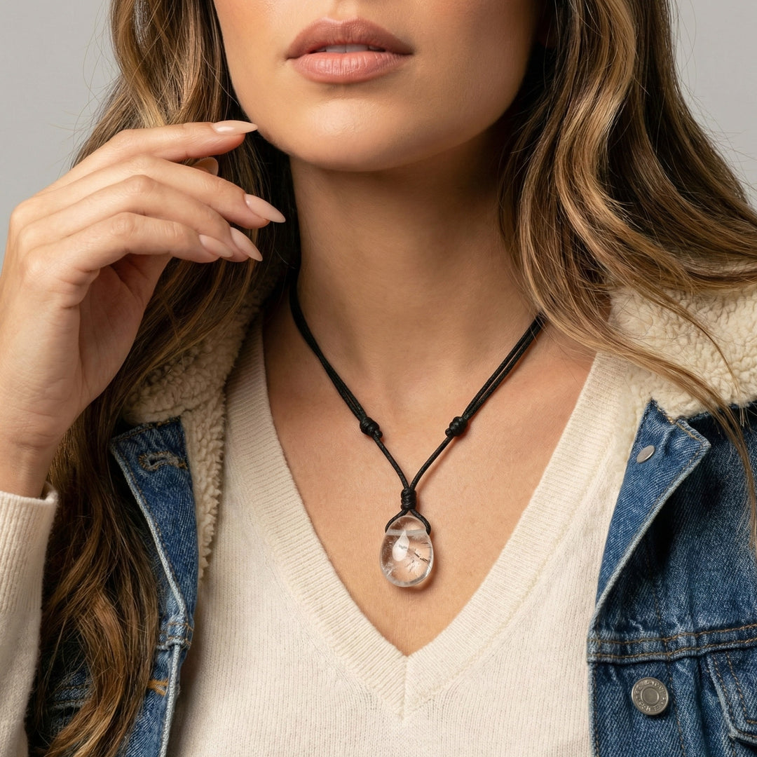Luck Strings Clear Quartz Pendant - Crystal Clarity