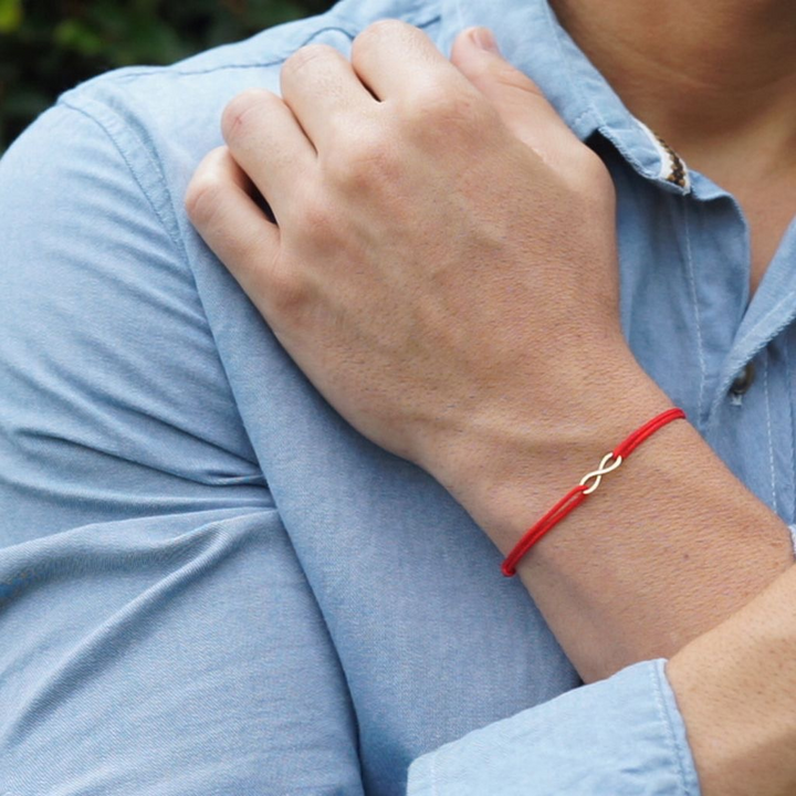 Adjustable 14K Gold Infinity Bracelet on Waterproof Nylon Cord - Unisex Design - Luck Strings