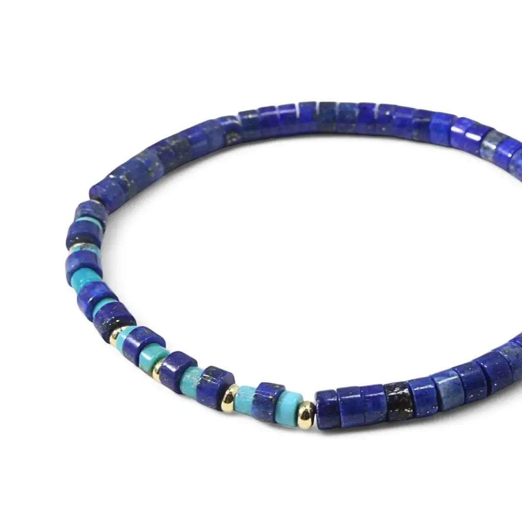 Lapis Lazuli & Turquoise Bracelet | 14K Gold