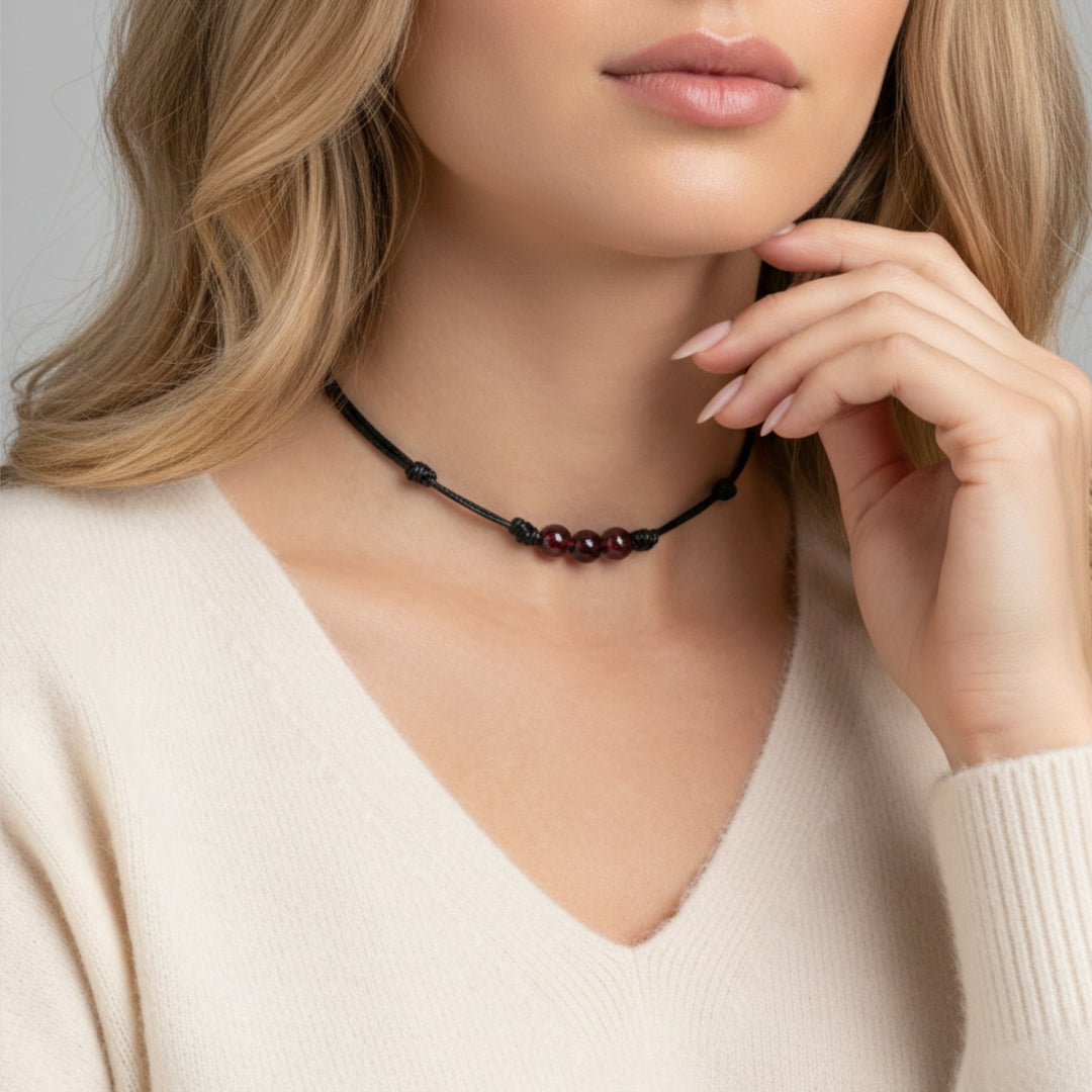 Garnet Beaded Choker