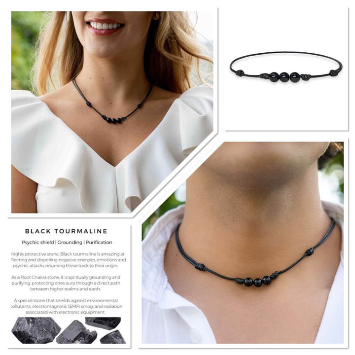 black tourmaline choker - Luck Strings