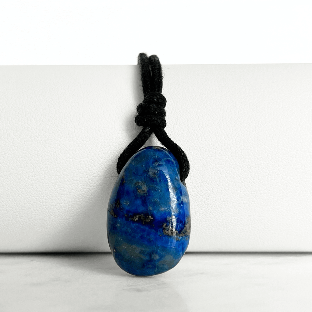 Blue Lapis Lazuli OOAK Gemstone Pendant - Nightfall Elegance by Luck Strings.