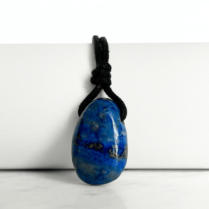Blue Lapis Lazuli OOAK Gemstone Pendant - Nightfall Elegance by Luck Strings.