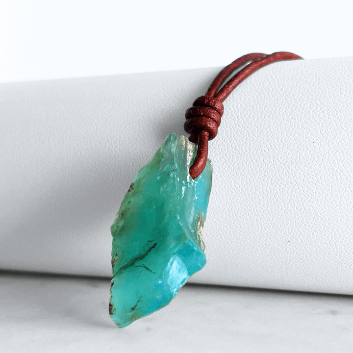 OOAK Raw Andean Opal Gemstone Pendant - Andean Dreams by Luck Strings.