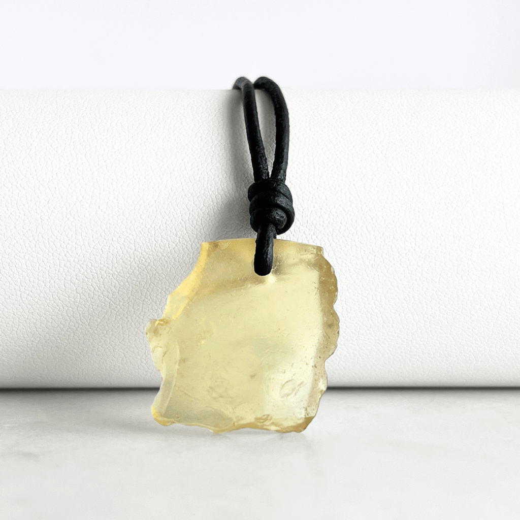Libyan Desert Glass OOAK Gemstone Pendant - Sahara Mystique by Luck Strings.