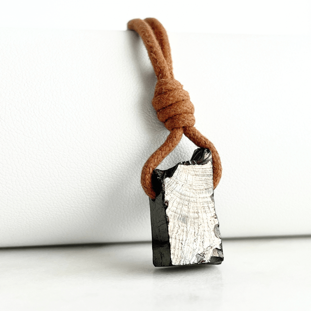 Elite Shungite OOAK Gemstone Pendant Necklace - A symbol of purification and protection by Luck Strings.