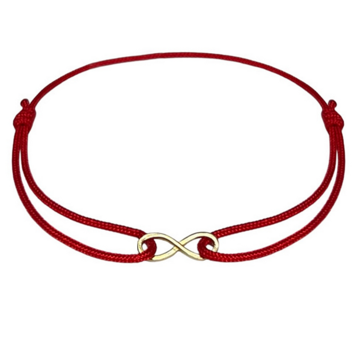 Adjustable 14K Gold Infinity Bracelet on Waterproof Nylon Cord - Unisex Design - Luck Strings