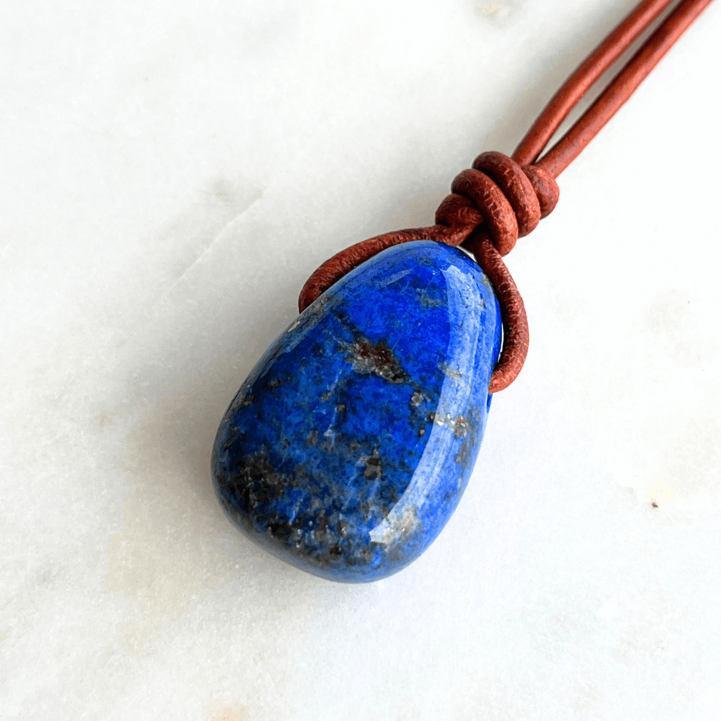 Lapis Lazuli Drop Pendant - Regal Elegance by Luck Strings.