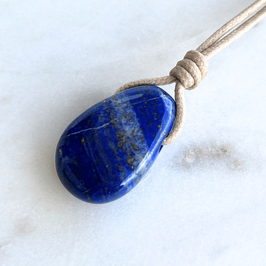 Lapis Lazuli OOAK Gemstone Pendant - Serene Harmony by Luck Strings.