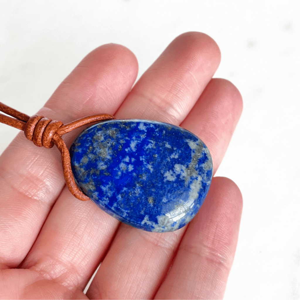 Blue Lapis Lazuli OOAK Gemstone Pendant - Midnight Beauty by Luck Strings.