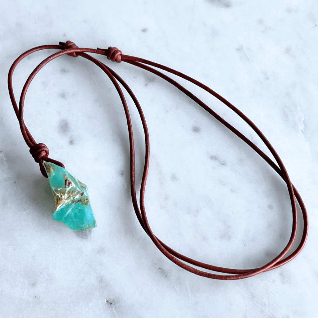 OOAK Raw Andean Opal Gemstone Pendant - Andean Dreams by Luck Strings.