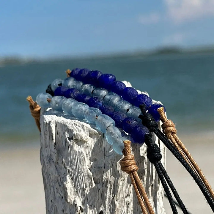 African Recycled Sea Glass Adjustable Choker | Boho Necklace