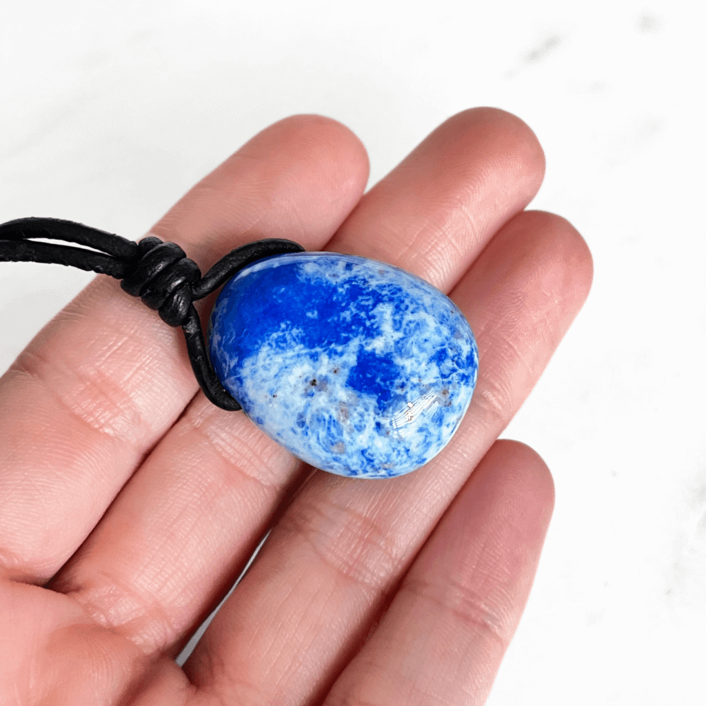 Blue Lapis Lazuli OOAK Gemstone Pendant - Night Sky Serenity by Luck Strings.