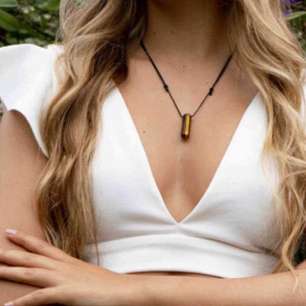 Tiger Eye Bullet Necklace - Focused Energy Pendant
