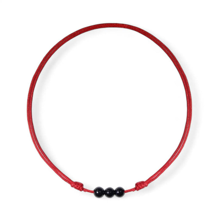 Tourmaline Red String Anklet - Adjustable & Protective