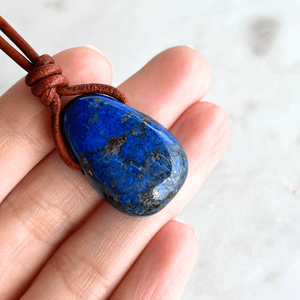 Lapis Lazuli Drop Pendant - Regal Elegance by Luck Strings.