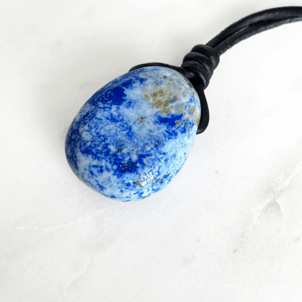 Blue Lapis Lazuli OOAK Gemstone Pendant - Night Sky Serenity by Luck Strings.