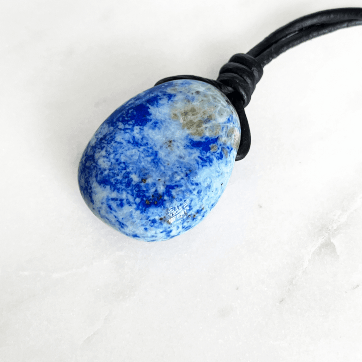 Blue Lapis Lazuli OOAK Gemstone Pendant - Night Sky Serenity by Luck Strings.