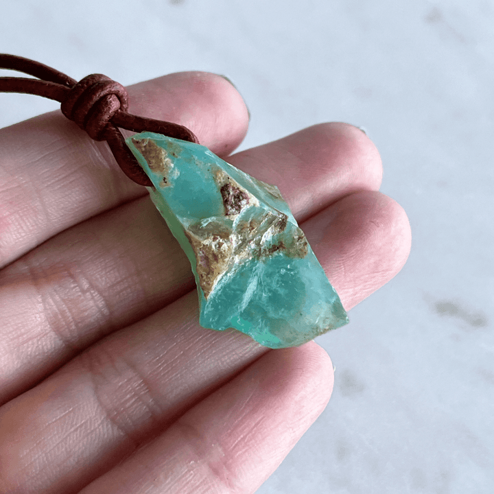 OOAK Raw Andean Opal Gemstone Pendant - Andean Dreams by Luck Strings.
