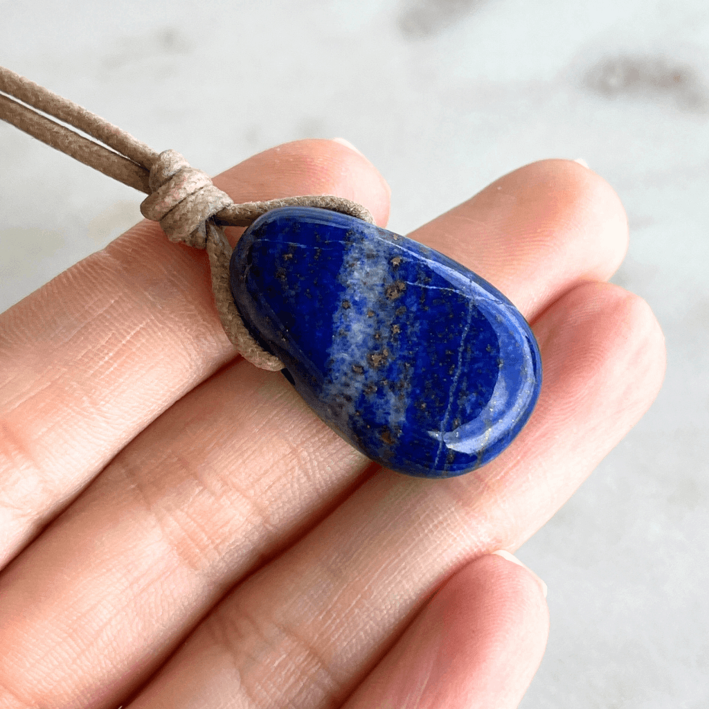 Lapis Lazuli OOAK Gemstone Pendant - Serene Harmony by Luck Strings.