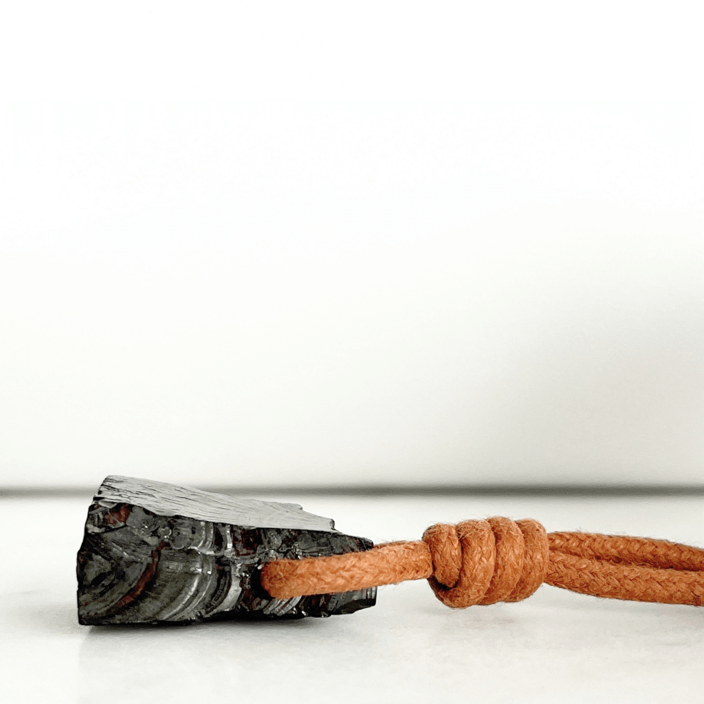 Elite Shungite OOAK Gemstone Pendant Necklace - A symbol of purification and protection by Luck Strings.