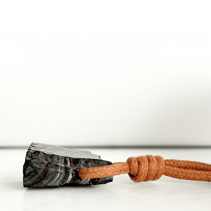 Elite Shungite OOAK Gemstone Pendant Necklace - A symbol of purification and protection by Luck Strings.