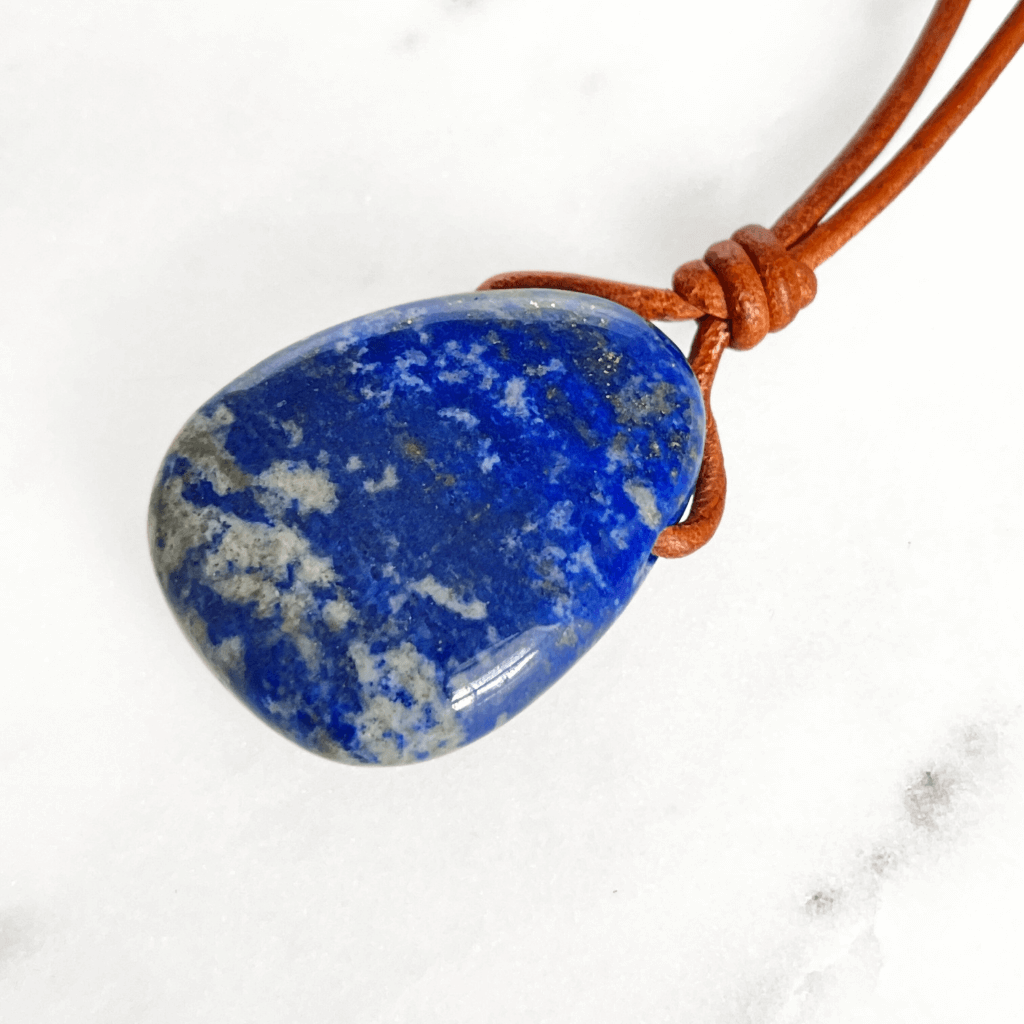 Blue Lapis Lazuli OOAK Gemstone Pendant - Midnight Beauty by Luck Strings.