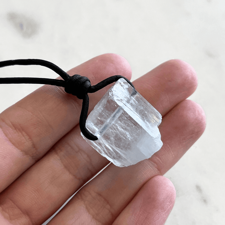 Raw OOAK Aquamarine Gemstone Pendant - Natural Serenity by Luck Strings.